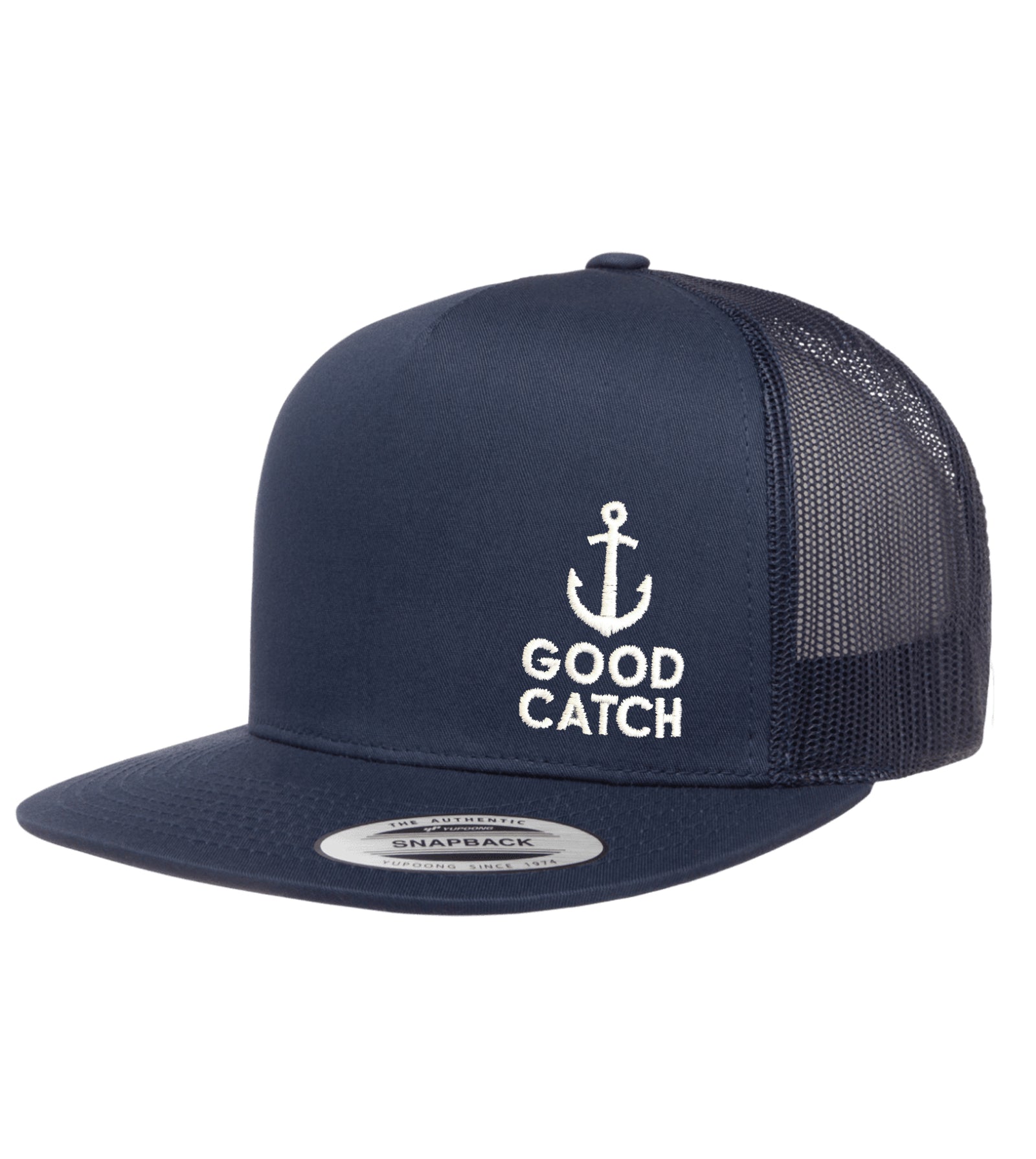 Good Catch Classic Trucker Flat Bill Snapback Hat